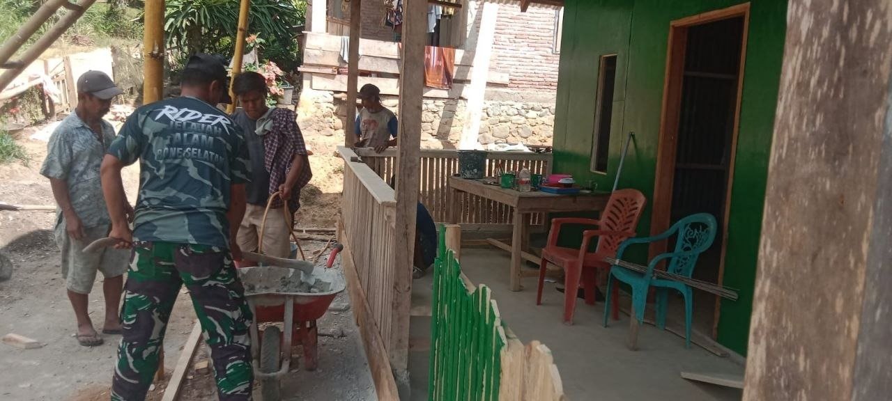 Lantai Halaman Rumah Sofyan Dicor, Aktivitas Keluarga di Patukku Makin Nyaman
