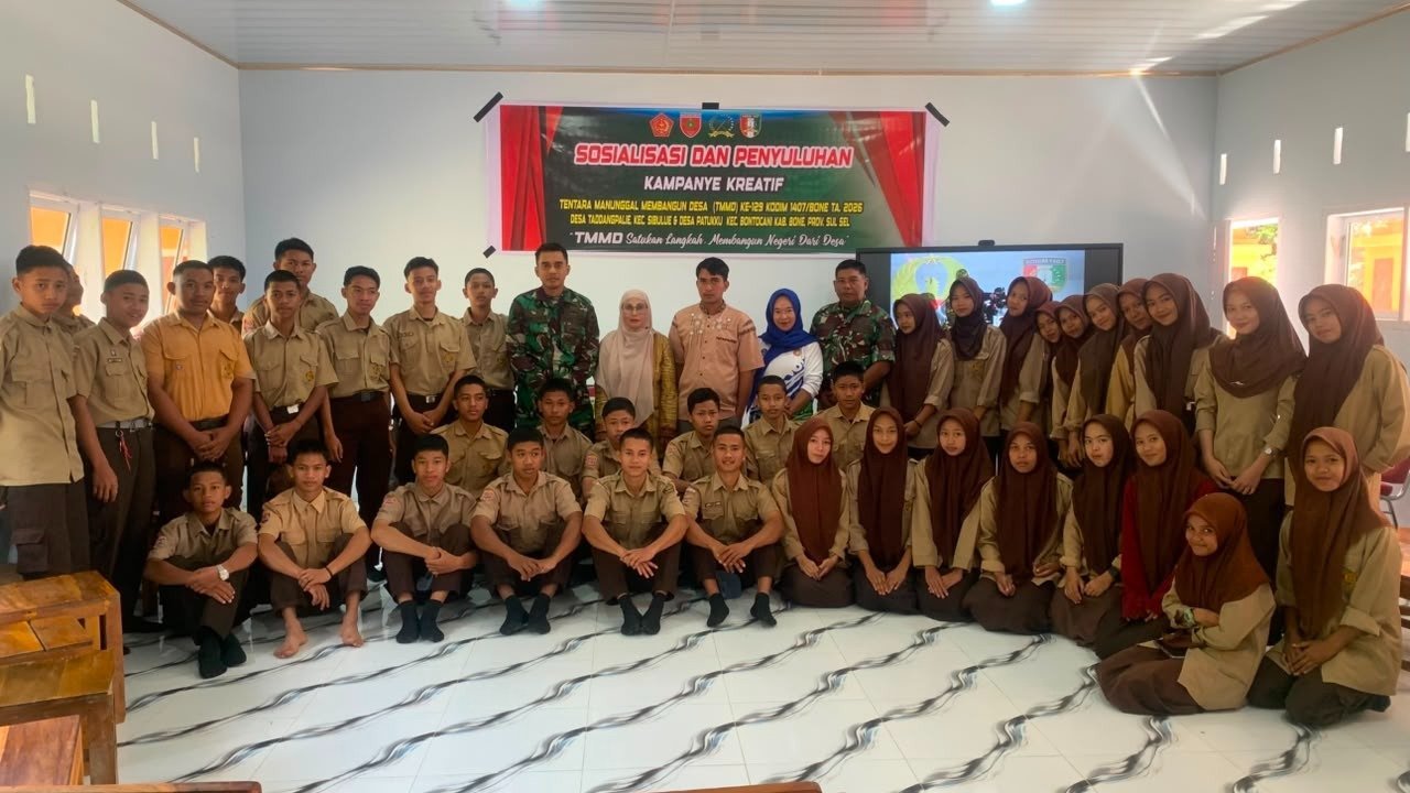 Pelajar Patukku Didorong Kembangkan Potensi pada Kampanye Kreatif TMMD