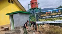 Satgas TMMD dan Warga Mulai Membangun Penyangga Tandon Air di Dusun Langi