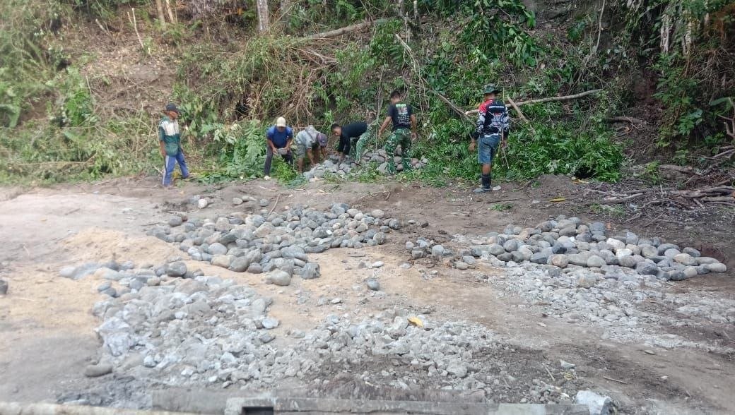 Satgas TMMD Rapikan Lokasi Pembangunan Dekker Titik 4 di Watangcani