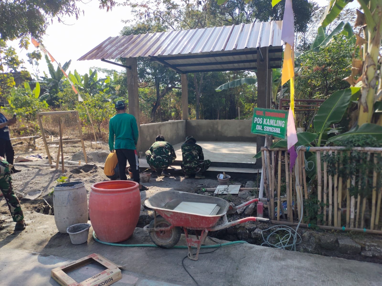 Hampir Rampung, Pos Kamling TMMD di Dusun Sinkil Siap Difungsikan