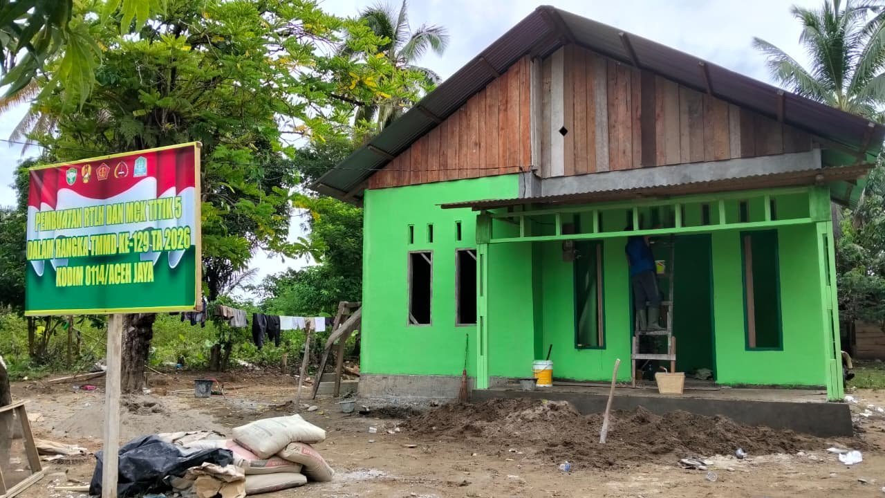 Pengecatan Rampung, Rumah Janiah di Sarah Raya Hampir Selesai Direhab TMMD
