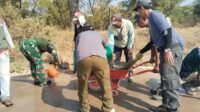Saat Beton Hampir Selesai, Warga Parangjoro Rapi-rapi Bersama Satgas TMMD