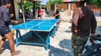 Suasana Posko TMMD Parangjoro Cerah Berkat Meja Tenis Meja