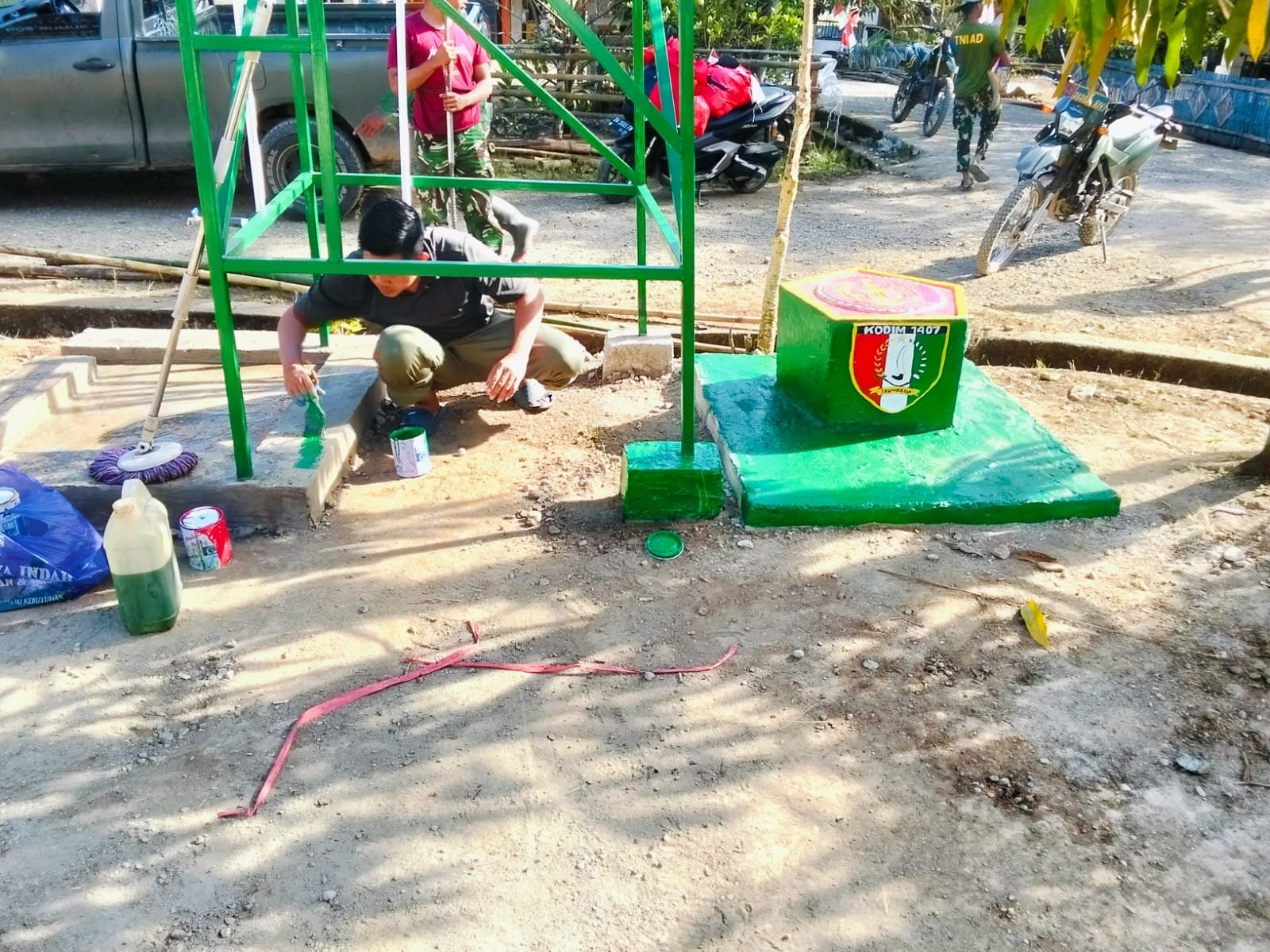 Prasasti di Sumur Bor Pattukku Jadi Bukti Selesainya Sasaran Fisik TMMD ke-129