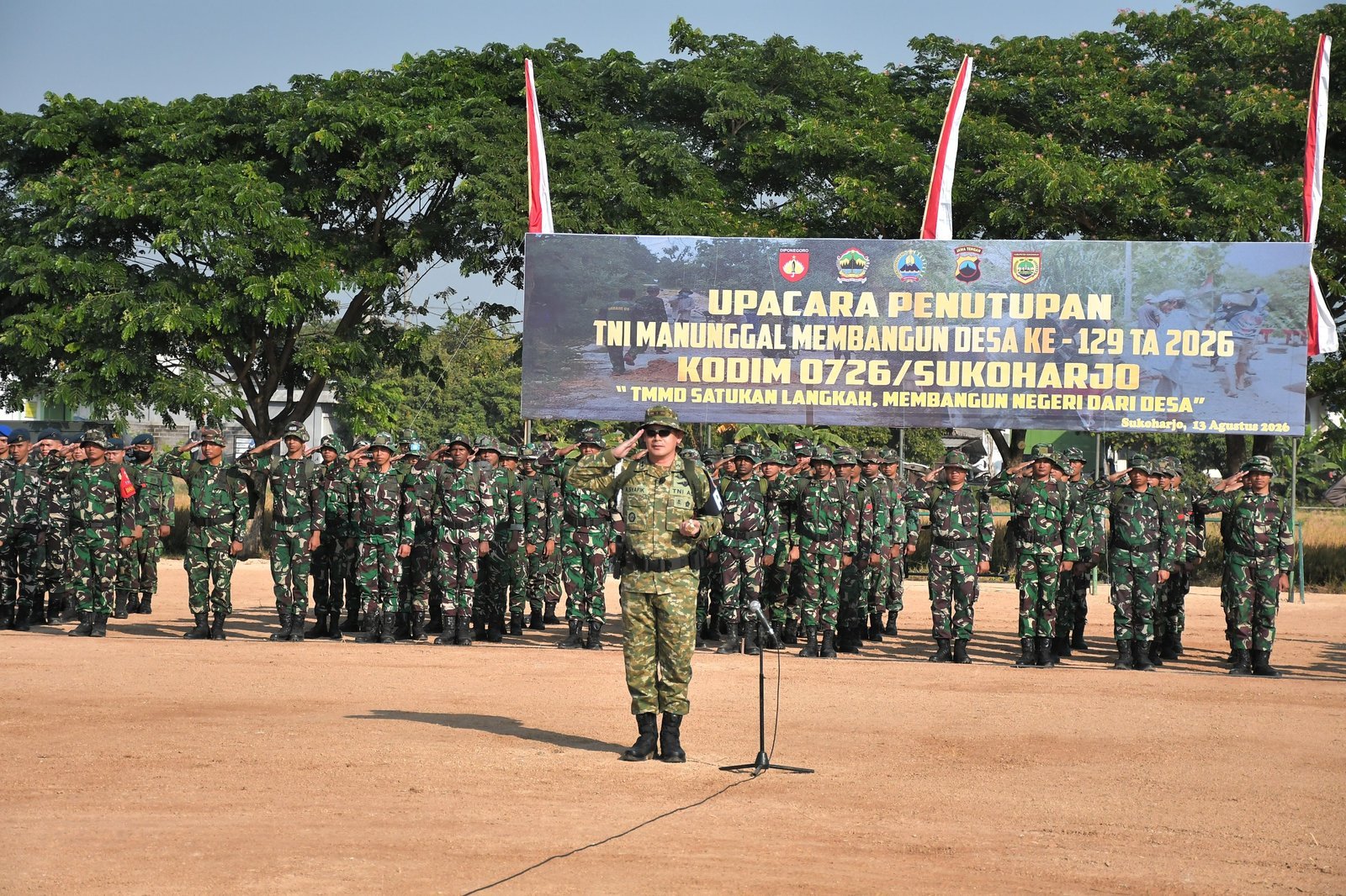 Selesai, TMMD Reguler Ke-129 Kodim 0726/Sukoharjo di Parangjoro Resmi Ditutup