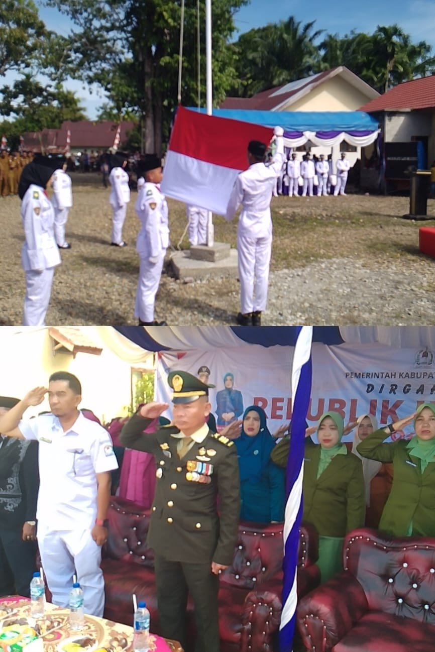 Dengan Semangat Merah Putih, Anggota Koramil 11/WT Laksanakan Upacara HUT ke-81 Kemerdekaan RI