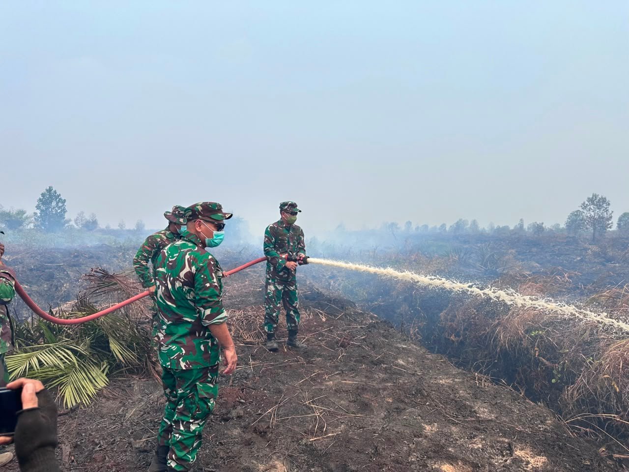 Aksi Terpadu Padamkan Karhutla di Ketapang, Dandim 1203/Ketapang Turun Langsung