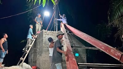 Perakitan Tiang Pylon Dipercepat, Persiapan Material di Serasah Juga Dilakukan