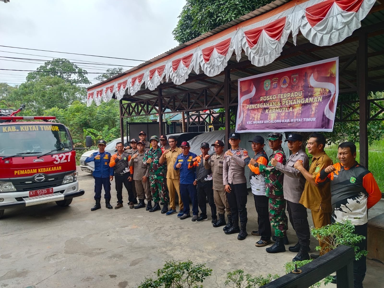 Muara Ancalong Gelar Apel Kesiapsiagaan Karhutla, Babinsa Koramil 0909-04 Turut Hadir