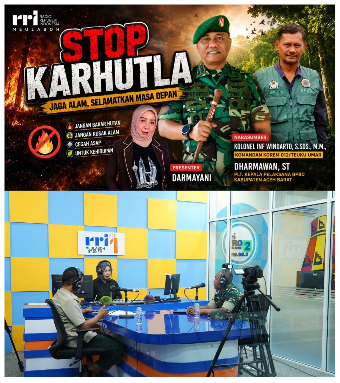 Kampanye 'Stop dan Cegah Karhutla' Digelorakan Korem 012/Teuku Umar