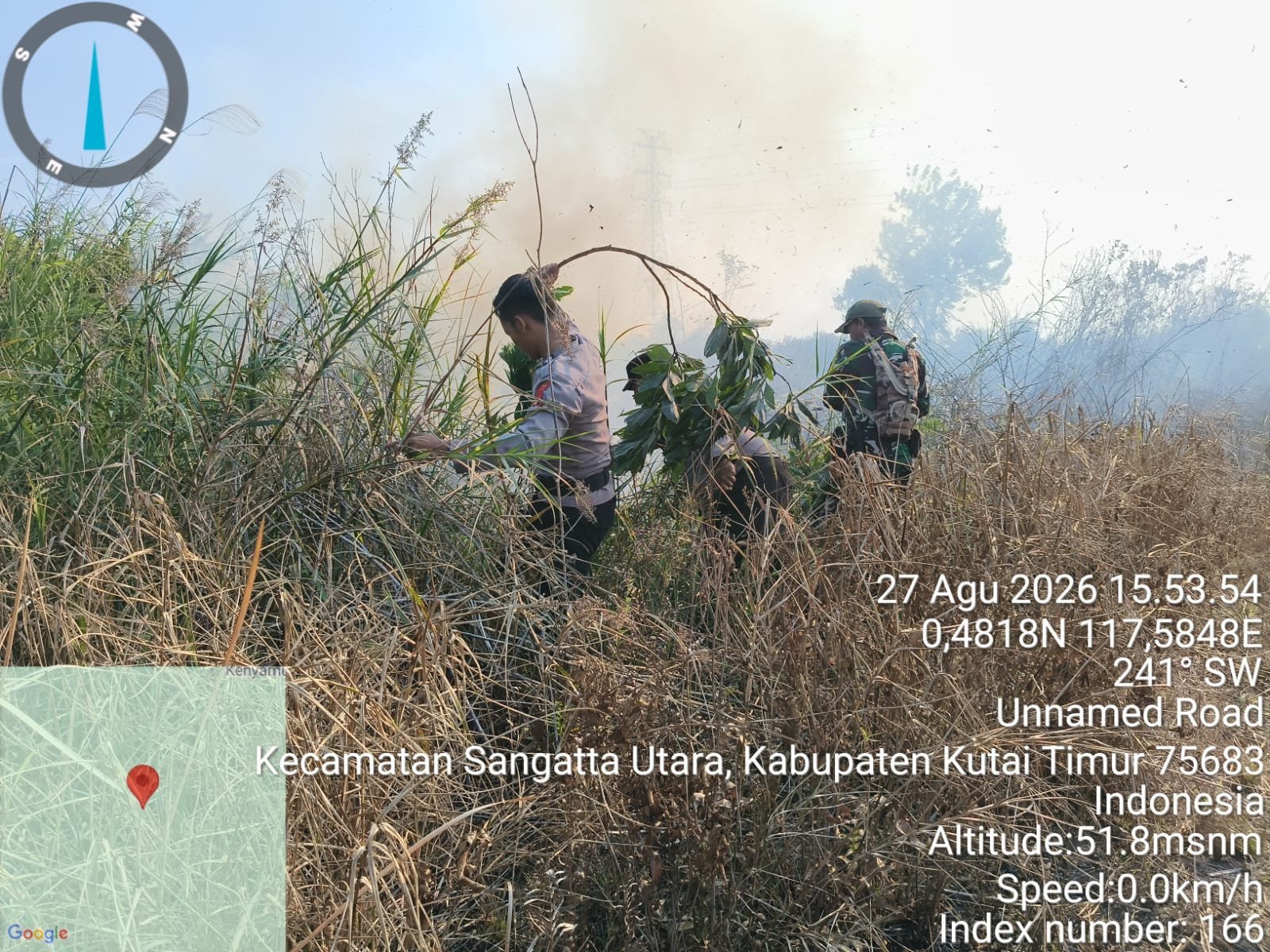 Sore Ini, Karhutla di Jalan KH. Abdullah Sangatta Utara Berhasil Dipadamkan