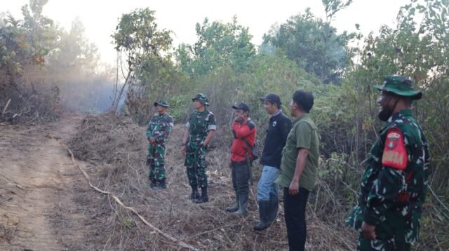 Aksi Dandim 1004/Kotabaru Padamkan Karhutla di Pulau Laut Barat