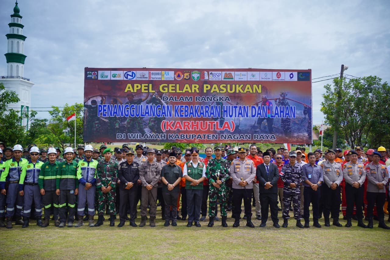 Apel Kesiapsiagaan Karhutla 2026 Digelar di Makodim 0116/Nagan Raya Dipimpin Bupati