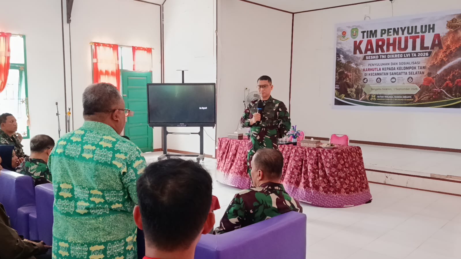 Sosialisasi Karhutla oleh Sesko TNI Sasar Warga Sangatta Selatan