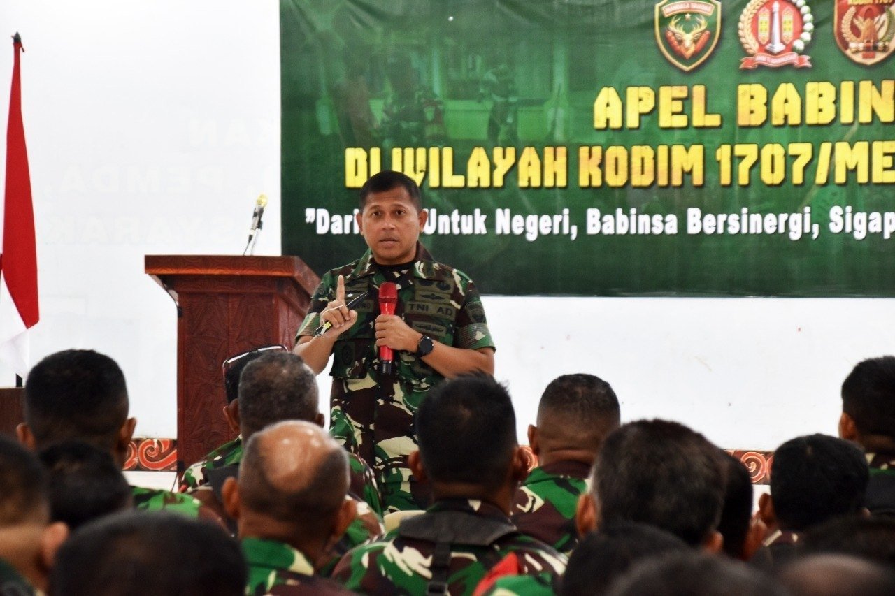 Apel Babinsa di Merauke Tekankan Pendataan Wilayah dan Komunikasi Kampung