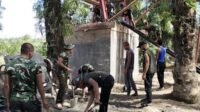 Pengerjaan Pondasi Tiang Pylon Jembatan Perintis Dilakukan Gotong Royong