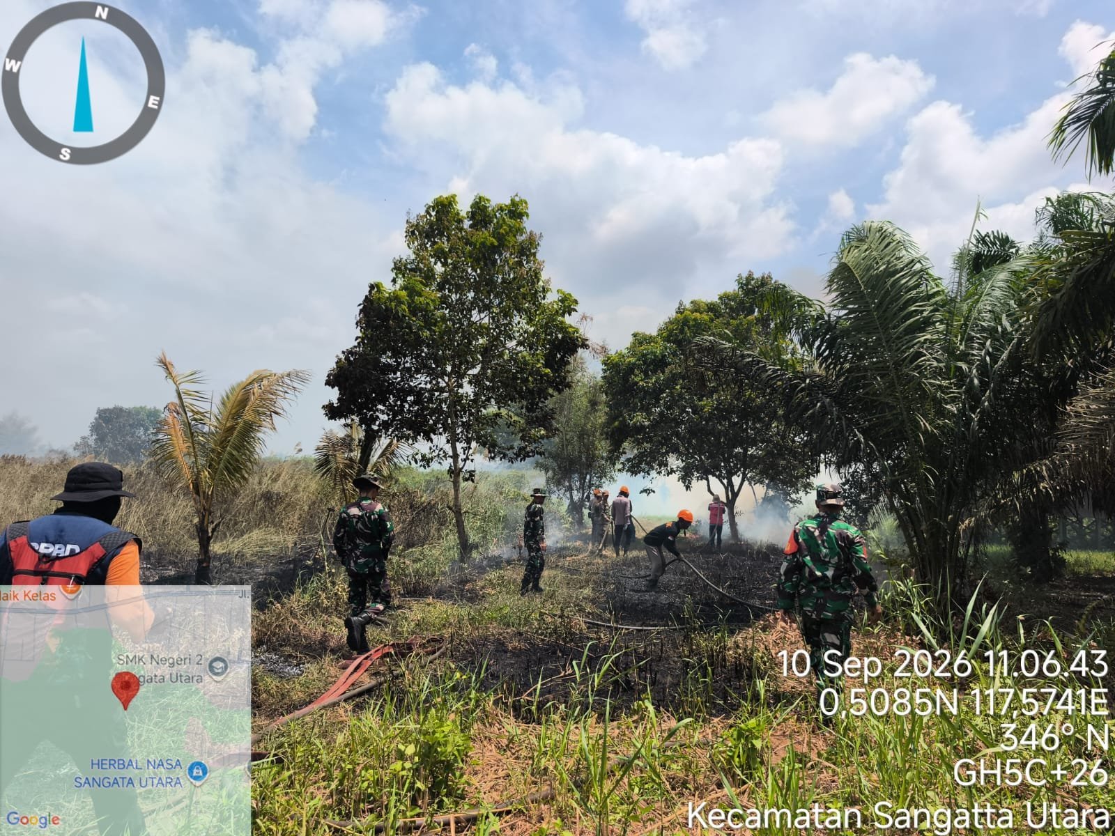 Tim Gabungan Padamkan Kebakaran Lahan di Sangatta Utara, Tidak Ada Korban
