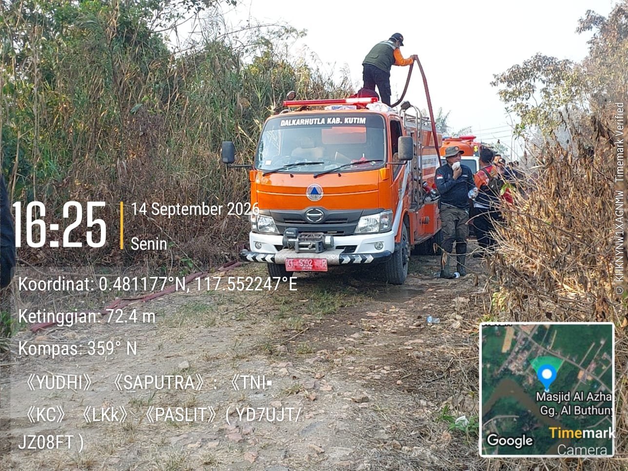 Satu Hektare Lahan Terbakar di Sangatta Utara, Padam Setelah Dua Jam