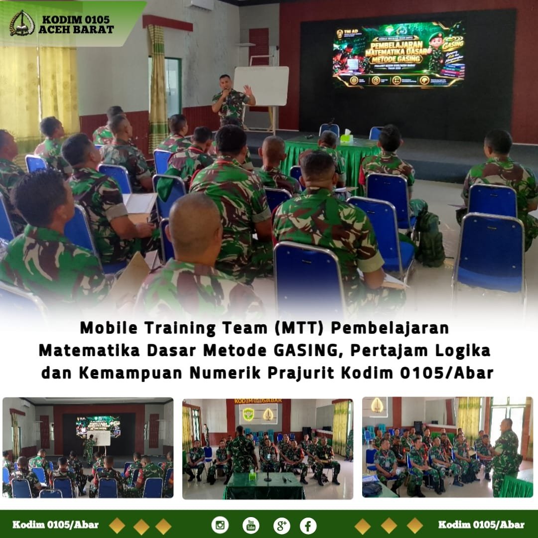 GASING: Metode Matematika untuk Tingkatkan Ketajaman Berpikir Prajurit Kodim 0105/Abar