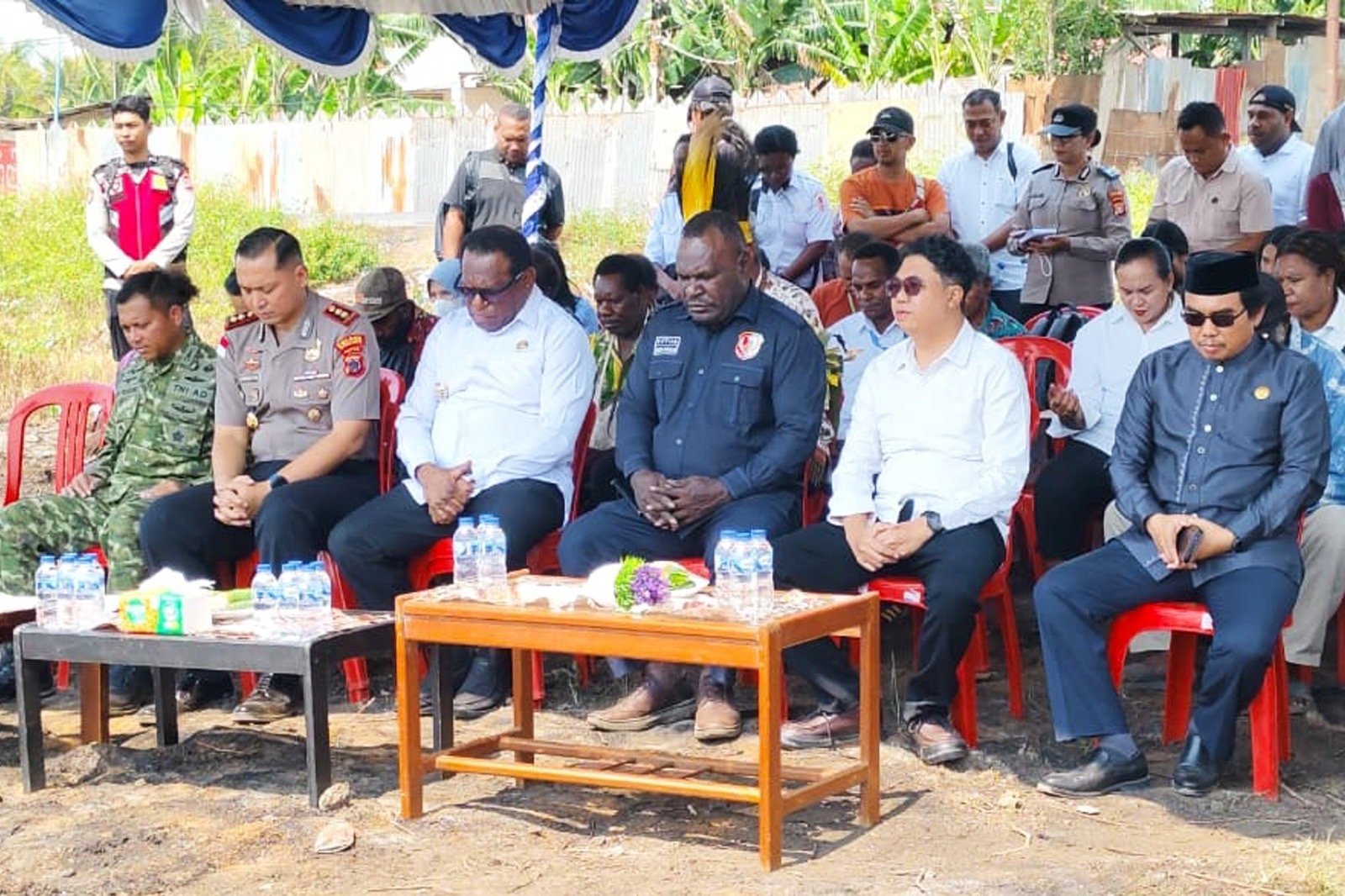 Pos Terpadu Sinergi Dibangun di Gudang Arang, Bupati Merauke Pimpin Peletakan Batu Pertama