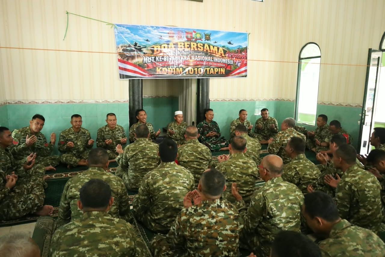 Personel Kodim 1010/Tapin Gelar Doa Bersama Sambut HUT TNI ke-81