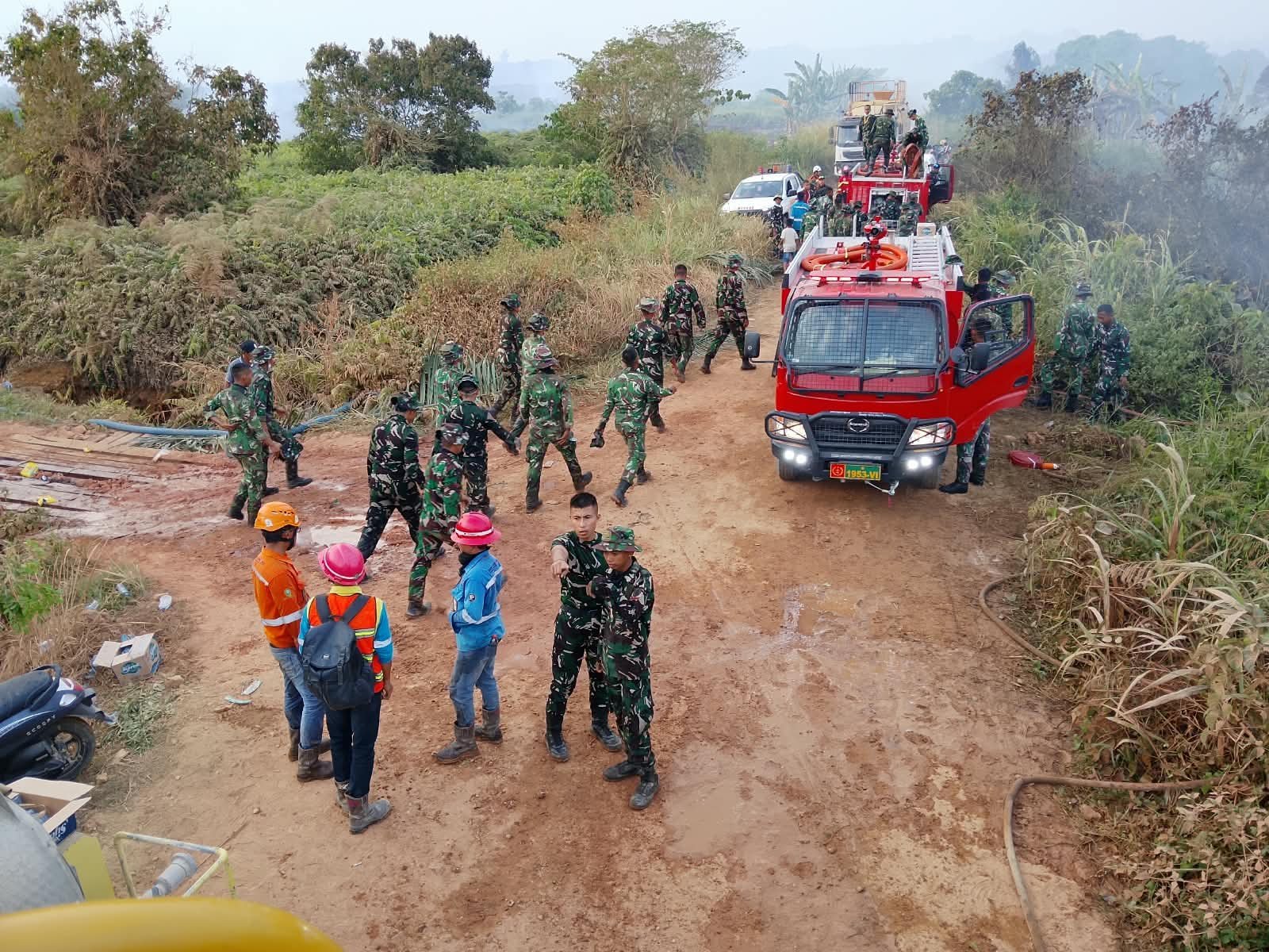 Satgas Gabungan Padamkan Karhutla di Jalan Salamander RT 09, Kutai Timur