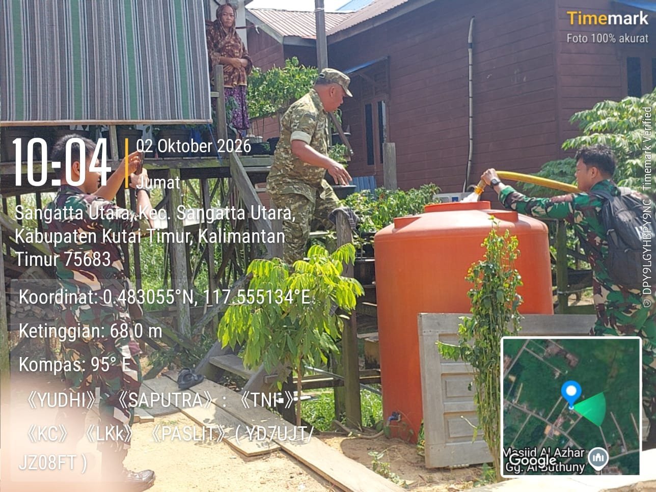 Bantu Atasi Kekeringan, Kodim 0909/Kutai Timur Salurkan Air ke Sangatta Utara