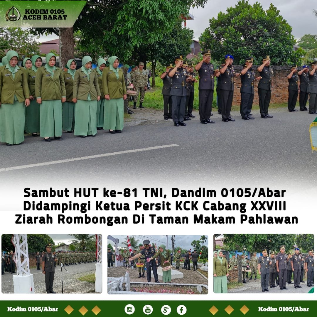 Jajaran Kodim 0105/Abar Gelar Ziarah di TMP Rundeng Lama Rayakan HUT TNI ke-81