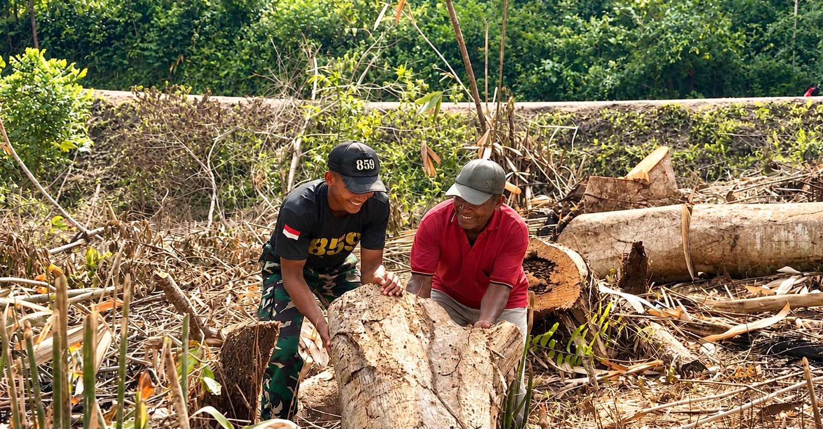 Bersihkan Lahan, Tumbuhkan Harapan! Yonif TP 859/RBK dan Petani Bersatu di Kab. Supiori