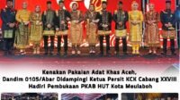 Dandim Aceh Barat dan Ketua Persit Buka PKAB Meulaboh Pakai Busana Tradisional