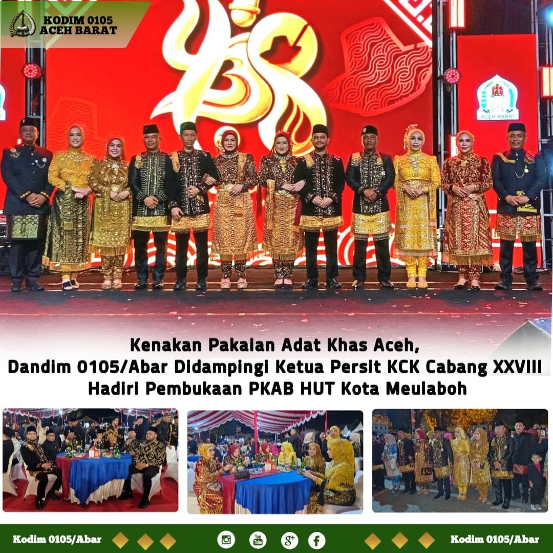 Dandim Aceh Barat dan Ketua Persit Buka PKAB Meulaboh Pakai Busana Tradisional