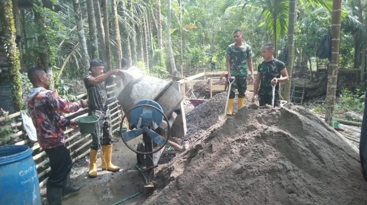Pengecoran Abutmen Dimulai untuk 14 Jembatan yang Ditangani Kodim 0107/Aceh Selatan