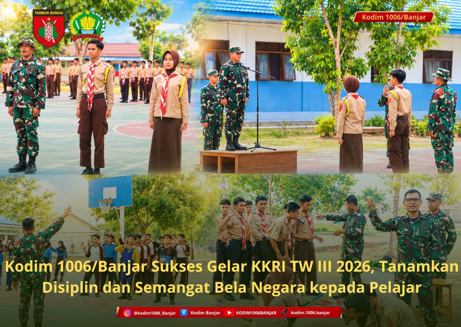 Kodim 1006/Banjar Sukses Gelar KKRI TW III 2026, Tanamkan Disiplin dan Semangat Bela Negara kepada Pelajar