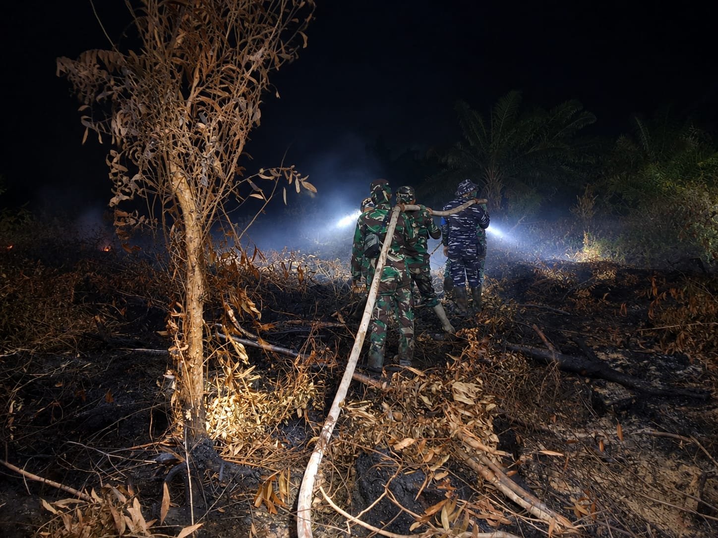 Berjibaku Siang dan Malam, Kodim 1203/Ketapang Bersama Unsur Terkait Terus Tangani Karhutla