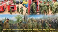 Percepat Pemadaman Karhutla, Kasad dan Kepala BNPB Turun Langsung ke Lokasi Kebakaran di Kabupaten Banjar