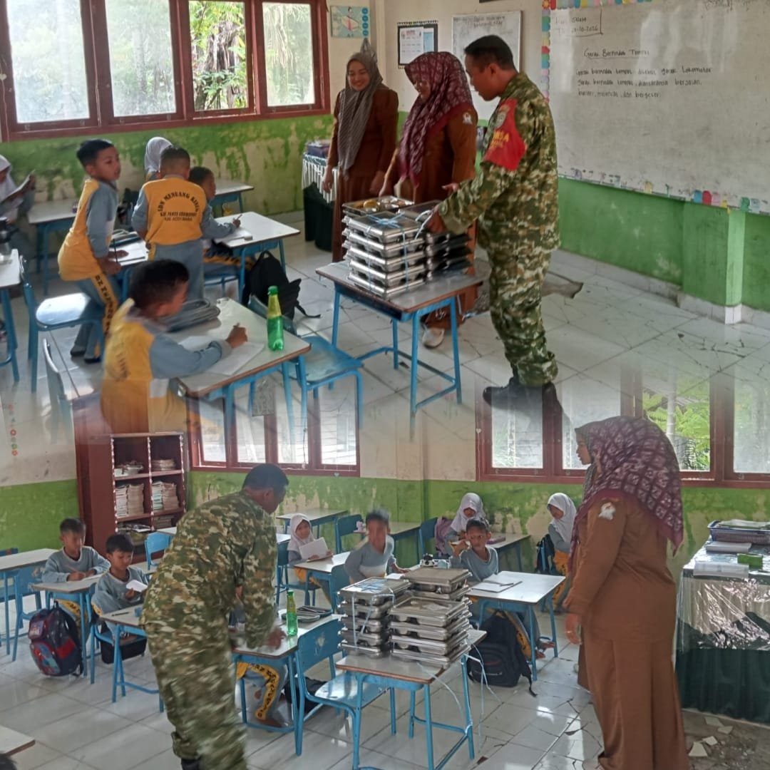 Kodim 0105/Aceh Barat Dukung Kelancaran Program MBG hingga ke Sekolah