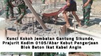 Penguatan Stabilitas Jembatan Gantung Sikundo: Kodim 0105 Prioritaskan Blok Beton Penambat Kabel Penguatan Stabilitas Jembatan Gantung Sikundo: Kodim 0105 Prioritaskan Blok Beton Penambat Kabel