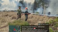 ‎Kodim 1005/Barito Kuala Kerahkan Mobil Damkar dan Personel ke Desa Puntik, Jibaku Kendalikan Karhutla Agar Tak Jalar ke Pemukiman