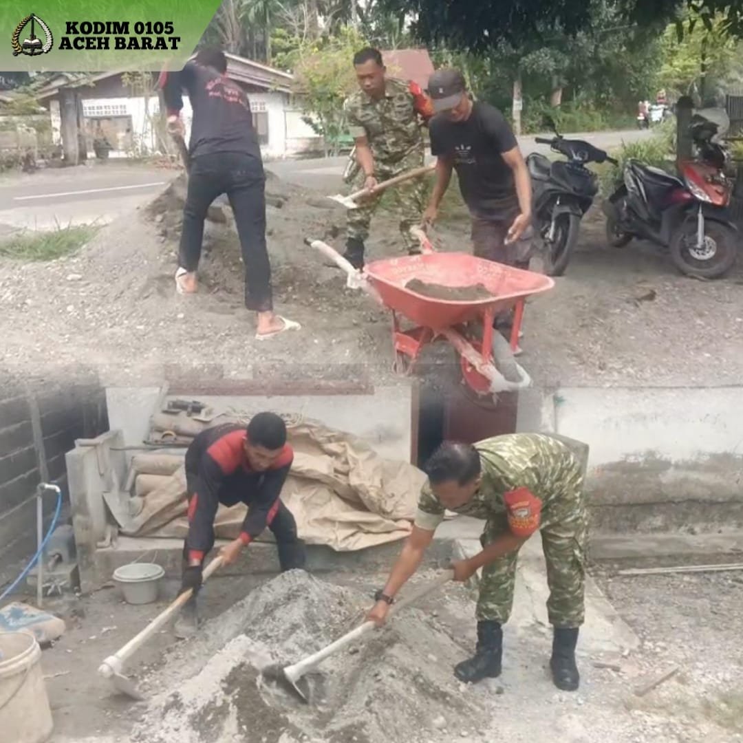 Pembangunan Rumah Warga Ujong Nga Libatkan Kepedulian Babinsa Koramil 09/Samatiga