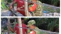 Kebersamaan di Lokasi Pembangunan Rumah Perkuat Kemanunggalan TNI dan Rakyat di Sungai Mas Kebersamaan di Lokasi Pembangunan Rumah Perkuat Kemanunggalan TNI dan Rakyat di Sungai Mas