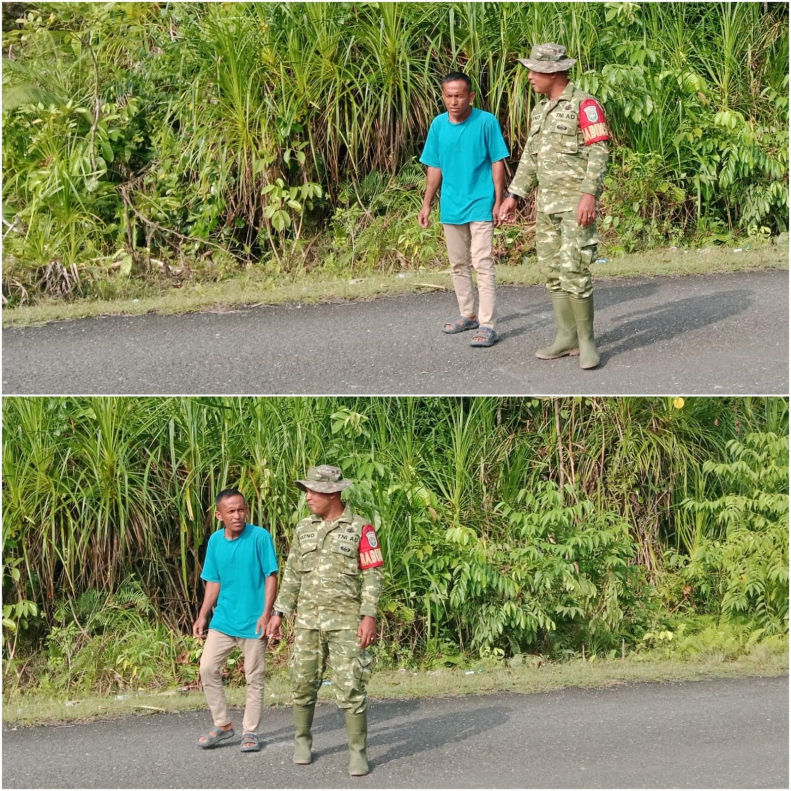 Lapangan Desa Kotor, Babinsa dan Warga Simeulue Turun Bersama Merawat Fasilitas Umum