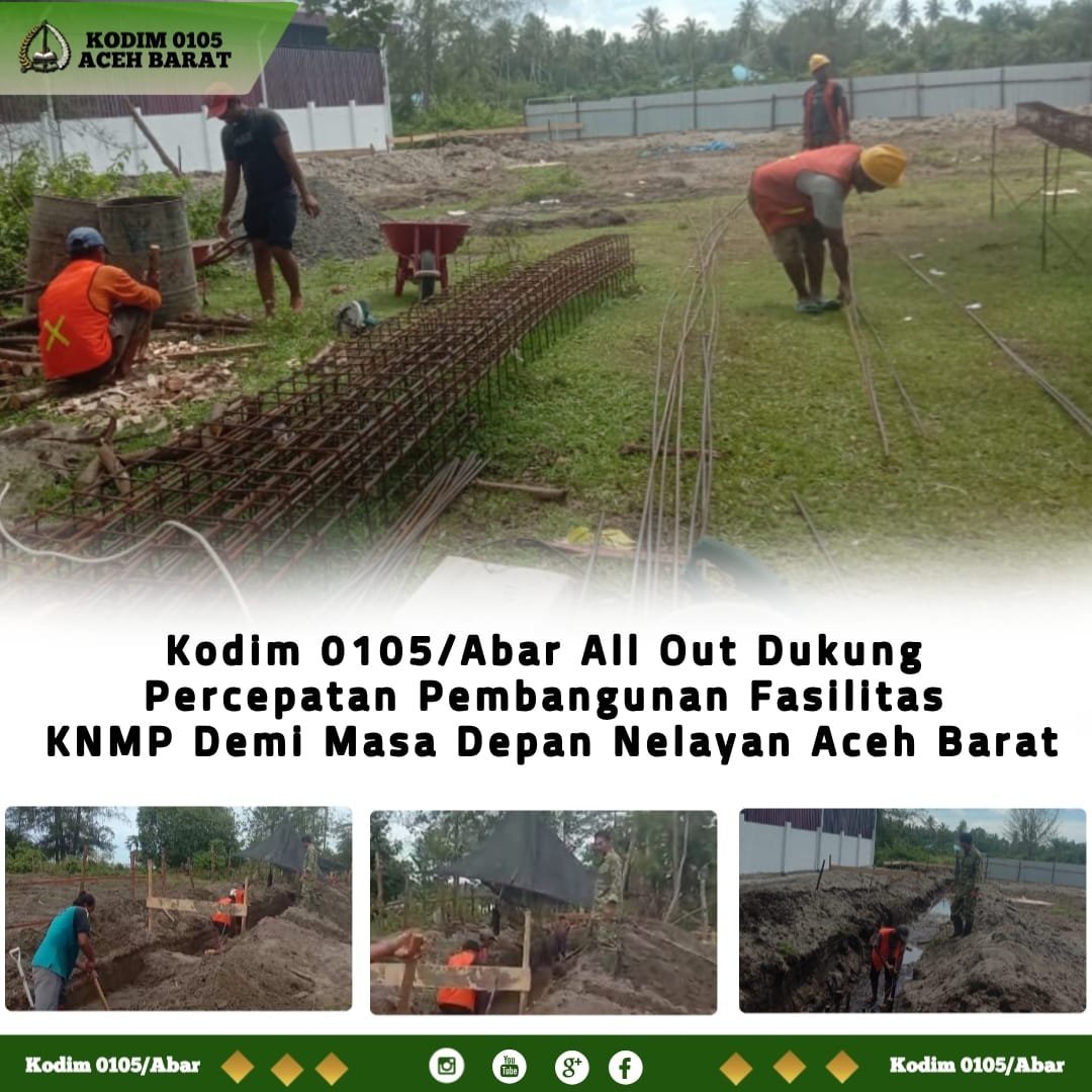 Sertu Bukhari Muslim Ikut Turun Lapangan dalam Pembangunan KNMP Aceh Barat